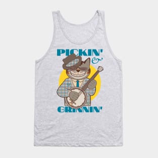 Pickin' and Grinnin' Banjo Cat Tank Top